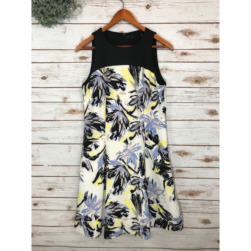 SLEEVELESS PINK & BLUE FLORAL DRESS